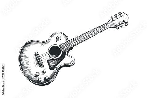 Sketch of an electric guitar