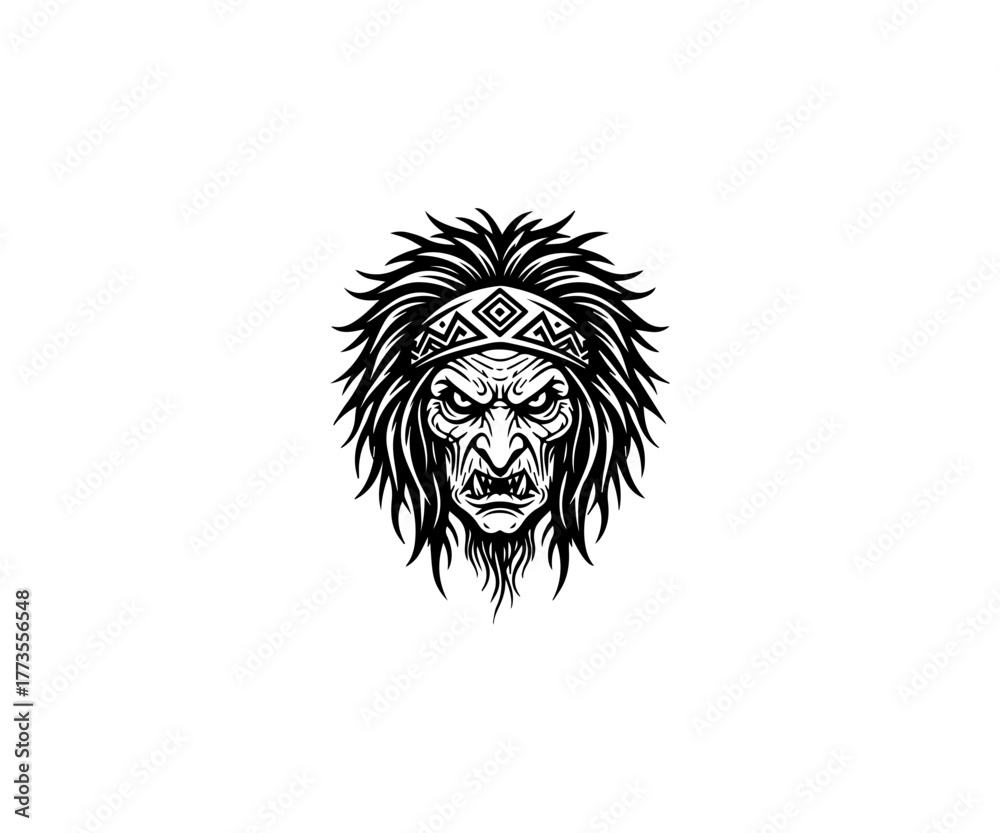 Obraz premium Head Mascot Logo Illustration