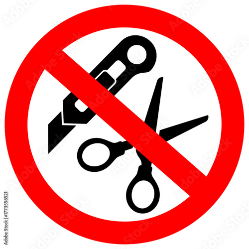 Do not use sharp tools vector safety sign