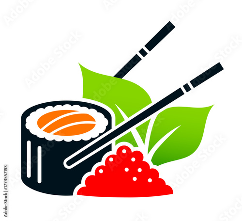 Ikura sushi vector icon