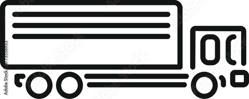 Minimalist line drawing of a cargo truck, representing freight transportation, delivery services, and supply chain management