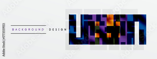 Abstract geometric pattern. Vibrant colors form rectangular blocks, creating modern design element. White background enhances visual impact.