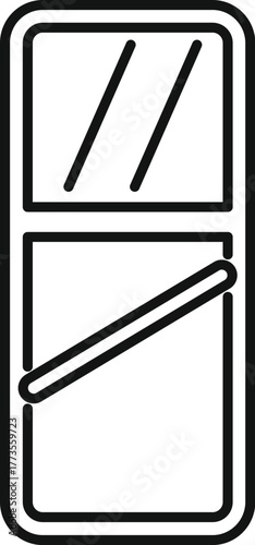 Simple black and white line drawing of a dutch door, keeping fresh air circulating in a home