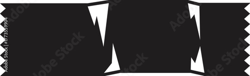 Black candy bar wrapper with jagged edges torn open revealing blank label, perfect for showcasing your candy bar designs