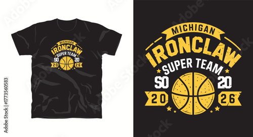 Michigan Ironclaw Super Team Design Vector Graphic Illustration Logo Print for Apparel or T-shirt Sport Competition Design Element Graphic
