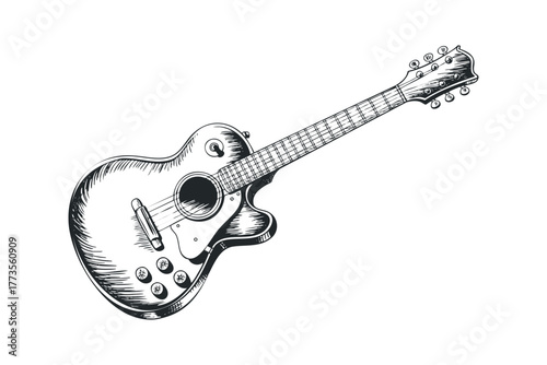 Sketch of an electric guitar