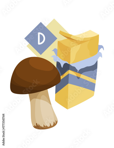 Nutrient-Rich Foods: Mushrooms and Dairy with Vitamin D