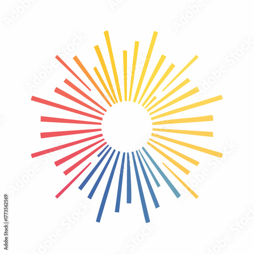 Abstract Colorful Radiating Lines Design Evoking Energy and Growth Concept