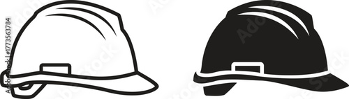 Construction safety helmet vector icon illustration