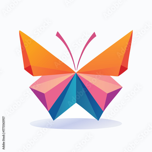 Colorful Geometric Butterfly Design for Creative Projects and Branding Solutions