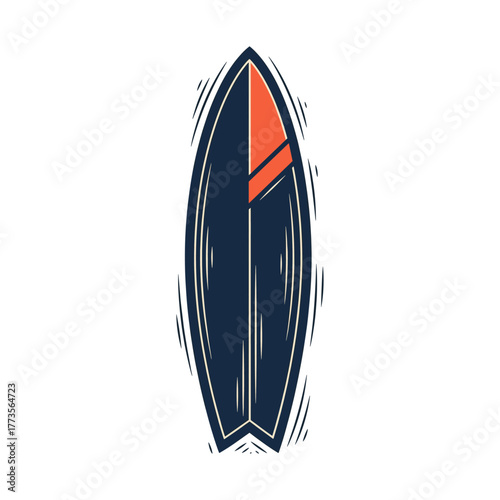 Surfboard, Sea surfing board icon logo flat vector design