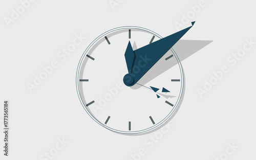 Abstract representation of a clock face with a dynamic arrow indicating the passage of time and a sense of urgency