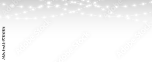 Christmas glowing string light and garland streamer overlay with soft bokeh festive illumination.