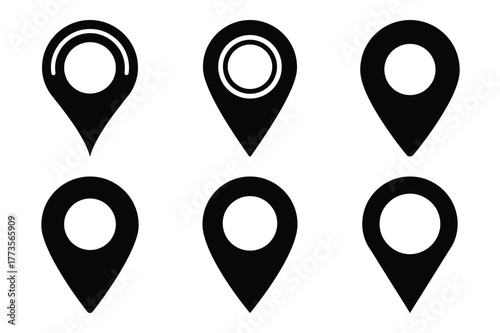 Free Download map pin silhouette vector art icon set - GFXLoad