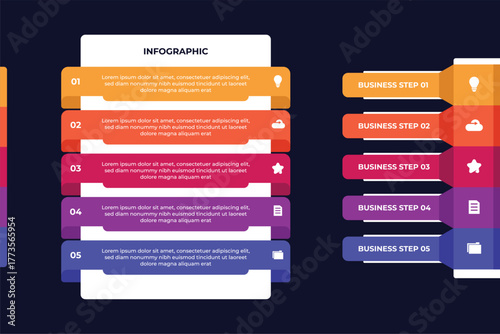 Colorful Business Steps Infographic Template