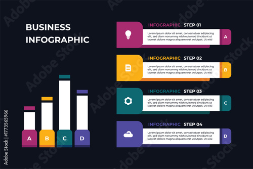 Colorful Chart Business Infographic Template