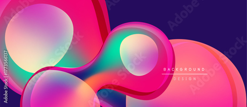 Abstract vibrant layers overlap. Pink, purple, turquoise hues create dynamic composition. Modern design element for backgrounds.