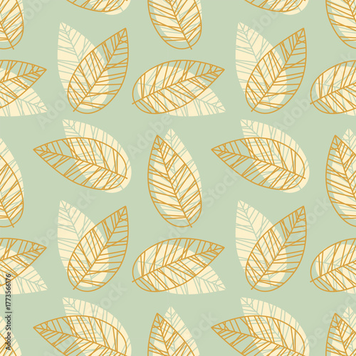 Pastel pattern with leaves, autumn background, warm atmosphere, packaging, wallpaper, backdrop, backing, background.