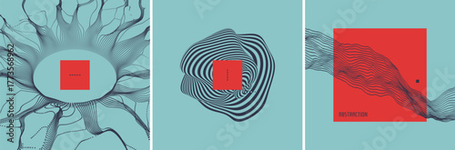 Grid. Background made of dynamic particles. Spiral, rotation and swirling movement. Vector for brochure, poster, cover, card, presentation, flyer or banner.