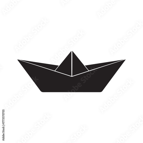 Wallpaper Mural paper boat icon silhouette vector flat illustration design on white background Torontodigital.ca