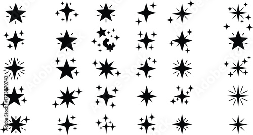 Star icon, sparkle design, decorative element, magic burst, shining star, twinkle effect, glowing symbol, festive decoration, celestial art, graphic illustration