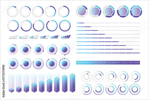 그라데이션 그래프 인포그래픽 디자인