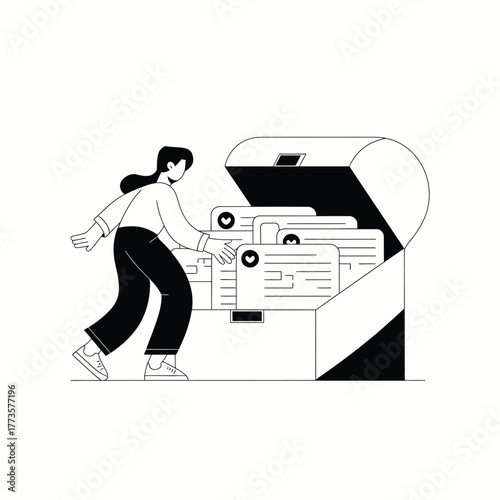 Person operating a large machine silhouette isolated on white background