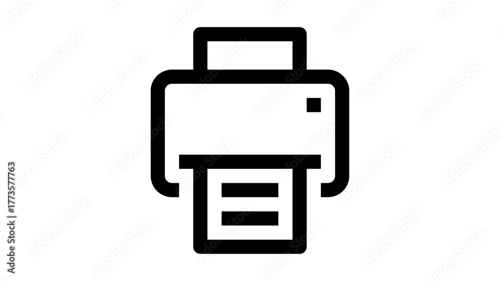 Fototapeta premium Printer Output Icon Outline Line Art Document Print Vector Graphic