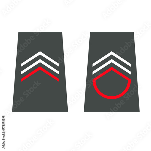 Galon de passant d'épaule de l'armée de terre belge : volontaire d'élite - premier caporal-chef, caporal-chef	