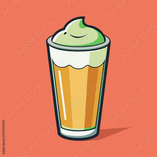 Ice cream and coffee vector dessert illustration with sweet treats and cupcakes design