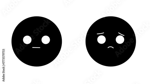 flat and sullen face