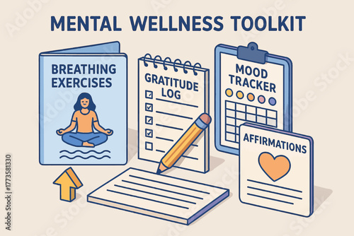 Mental wellness toolkit: breathing exercises and mood tracker for mindfulness