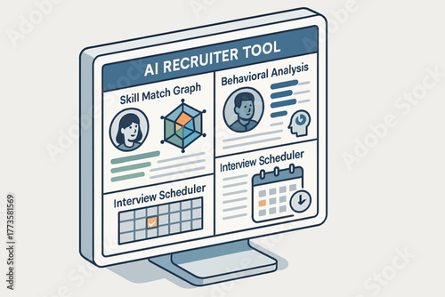 Ai recruiting tool interface with skill graph and scheduling features
