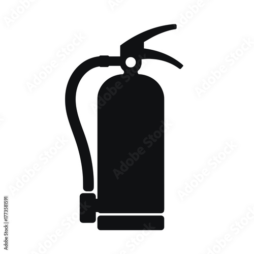Isolated fire extinguisher with nozzle, gauge, and handle. Fire extinguisher is crucial for safety and preparedness in case of fire hazards.