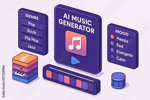 Ai music generator interface with genre and mood options