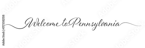 Welcome to Pennsylvania. Single line design. A design element for a creative idea