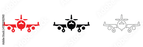 airplane with two wings icon vector, airplane vector icon silhouette line art vector illustration
