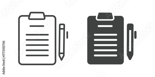 Clipboard Icon. Line and glyph solid icon