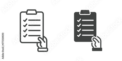 Clipboard Icon. Line and glyph solid icon