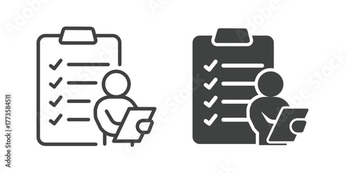 Clipboard Icon. Line and glyph solid icon