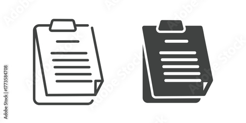 Clipboard Icon. Line and glyph solid icon