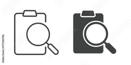 Clipboard Icon. Line and glyph solid icon