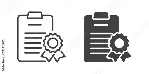 Clipboard Icon. Line and glyph solid icon