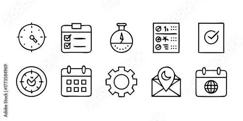 set of icons for washing machine
