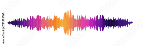 Vibrant, pixelated sound wave in gradient colors on black