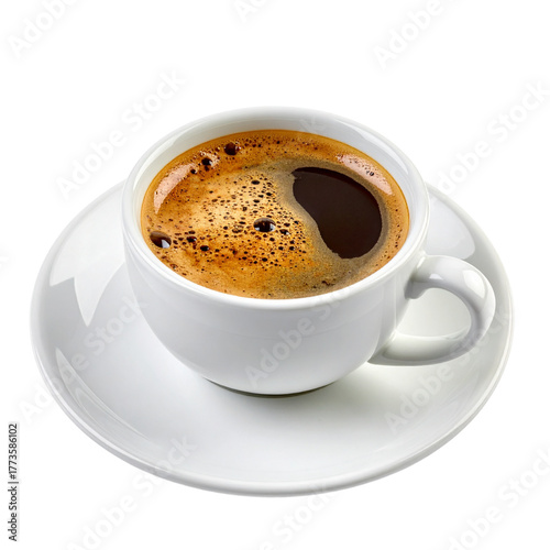 PNG of a cup of delicious coffee with steam rising, ideal for café, morning routine, and beverage themes with transparent background.