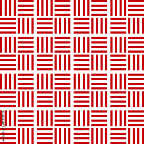seamless red and white geometric patterns, vector art for textile design or retro wallpaper decoration