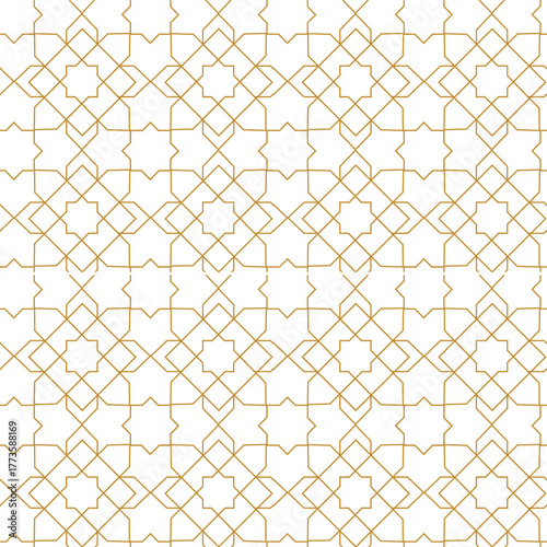 vintage geometric seamless pattern with metal texture and decorative shapes