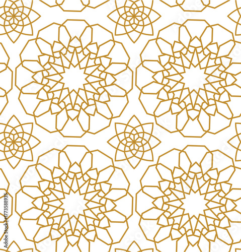 floral geometric seamless pattern with snowflake design