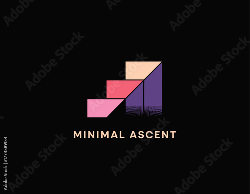 An engaging logo featuring colorful layered shapes, symbolizing growth and upward momentum, ideal for businesses focused on progress and innovation.